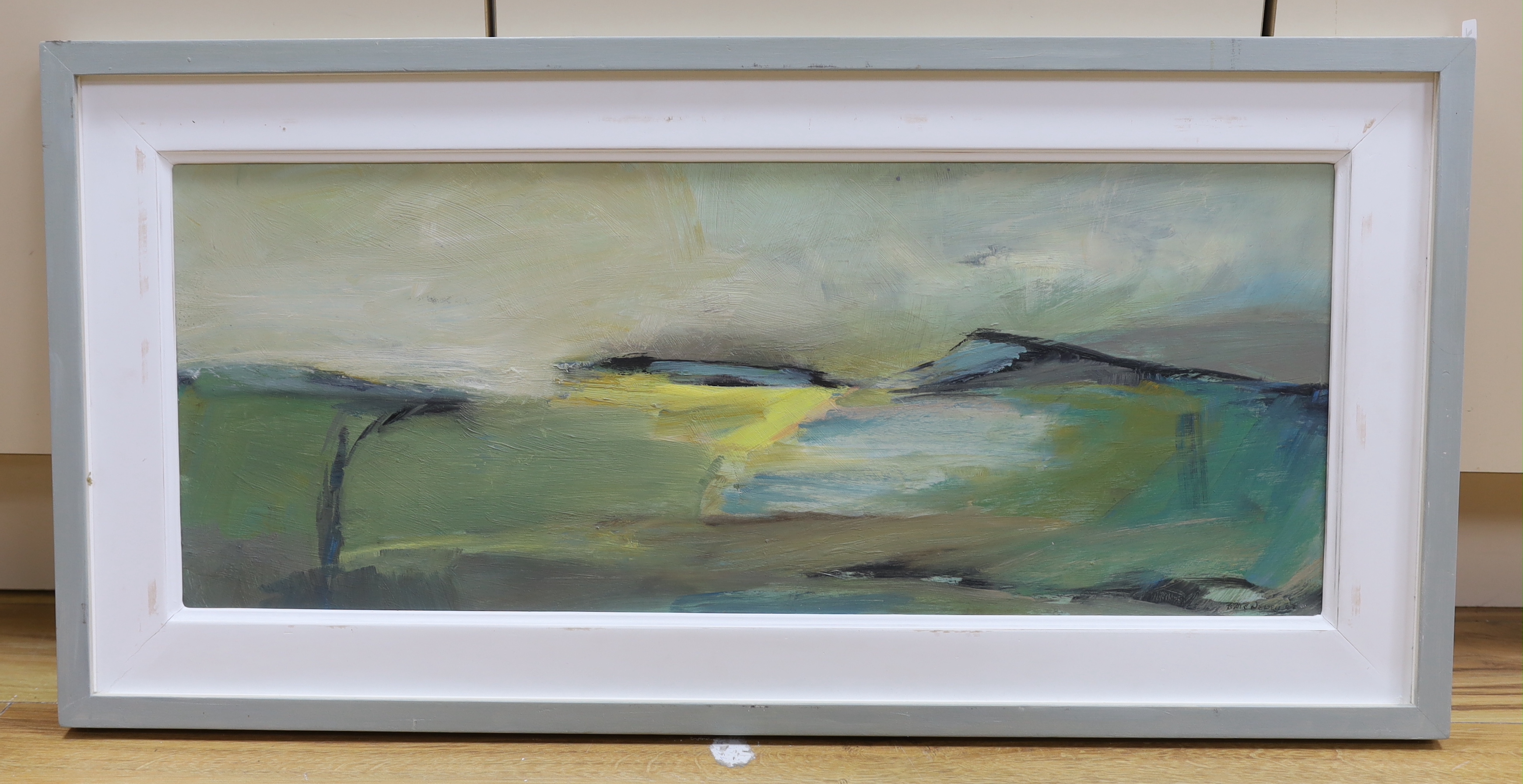 Billie Newey (Contemporary), acrylic on board, 'Towards Evening', signed, details verso, 75cm x 30cm